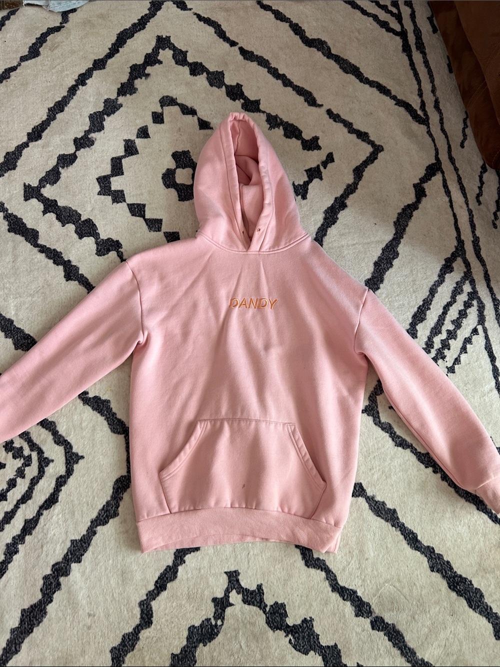 Pink 'DANDY' Embroidered Hoodie